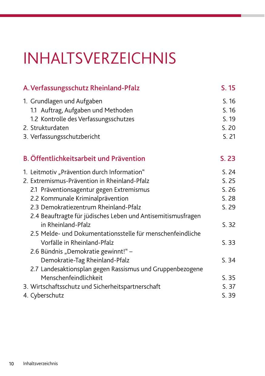 Seite 10 des Verfassungsschutzbericht 2023 Rheinland-Pfalz