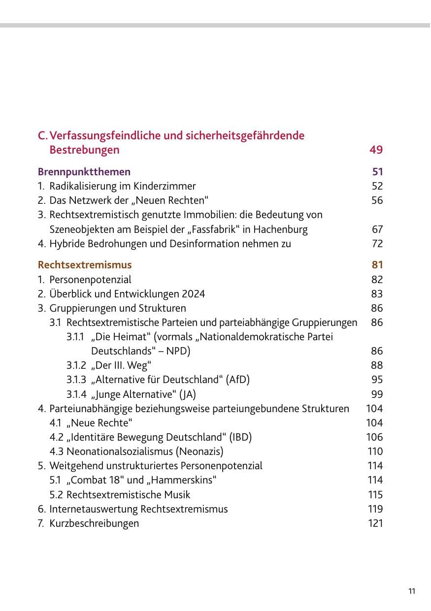 Seite 11 des Verfassungsschutzbericht 2024 Rheinland-Pfalz