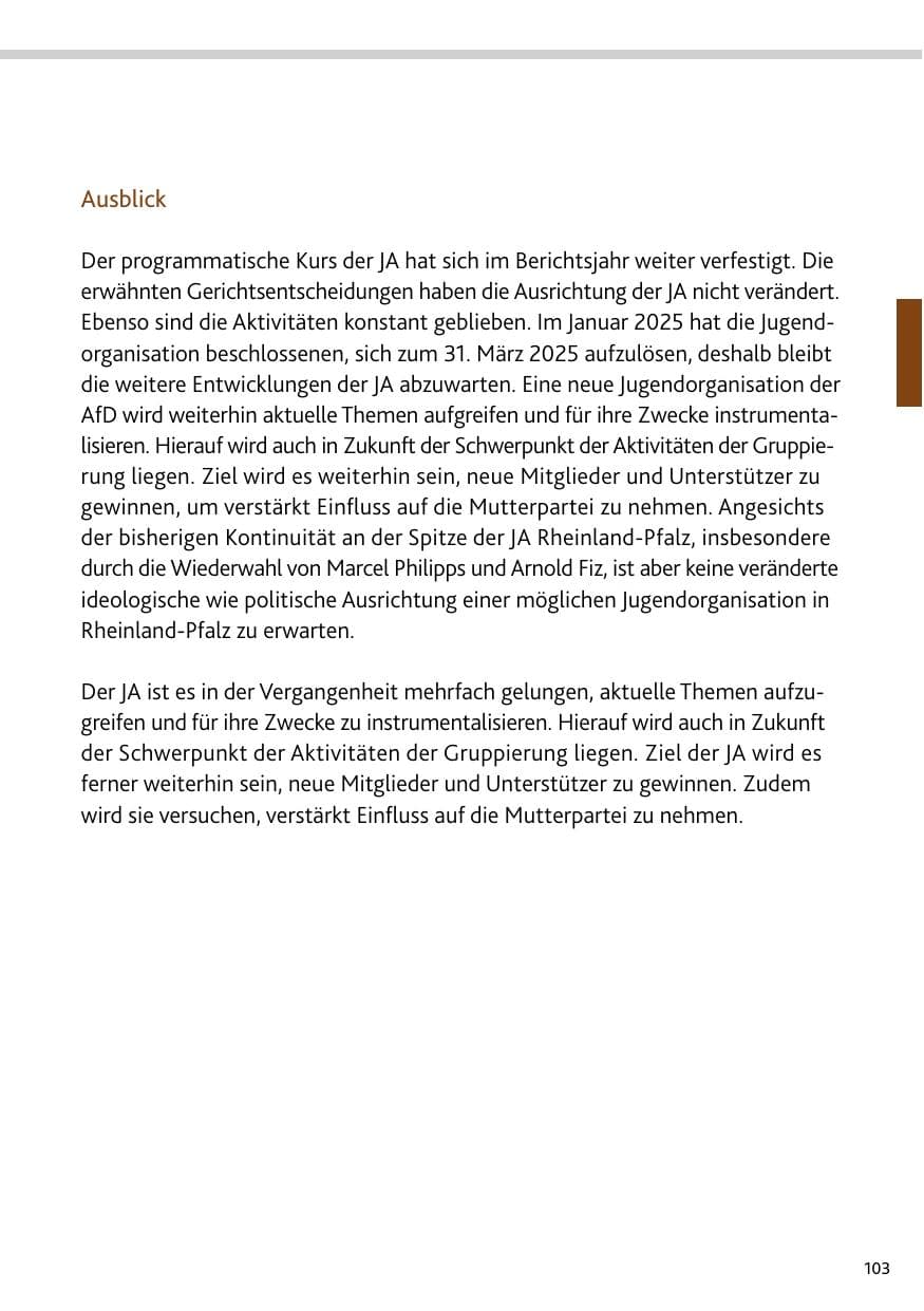 Seite 103 des Verfassungsschutzbericht 2024 Rheinland-Pfalz