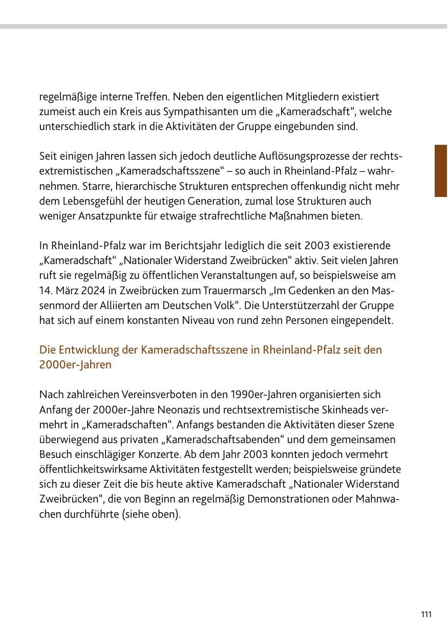Seite 111 des Verfassungsschutzbericht 2024 Rheinland-Pfalz