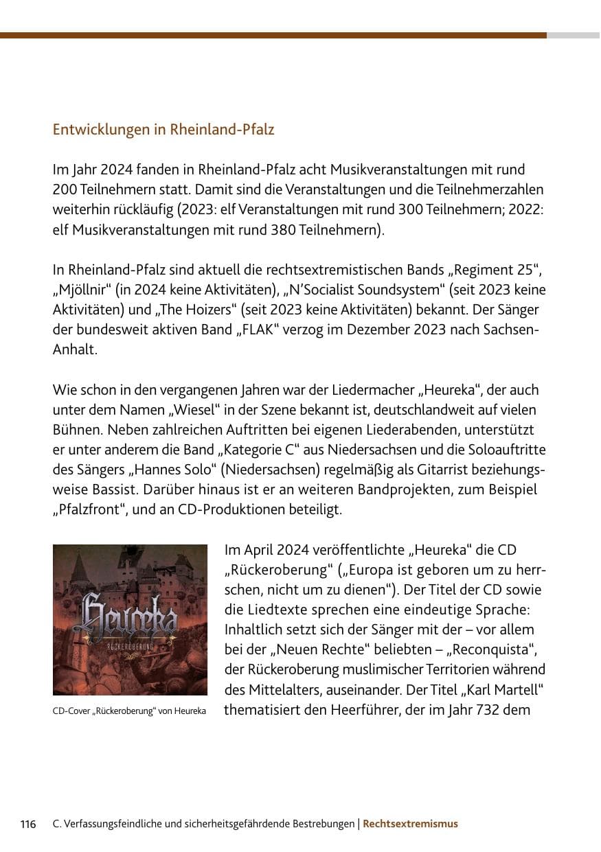 Seite 116 des Verfassungsschutzbericht 2024 Rheinland-Pfalz