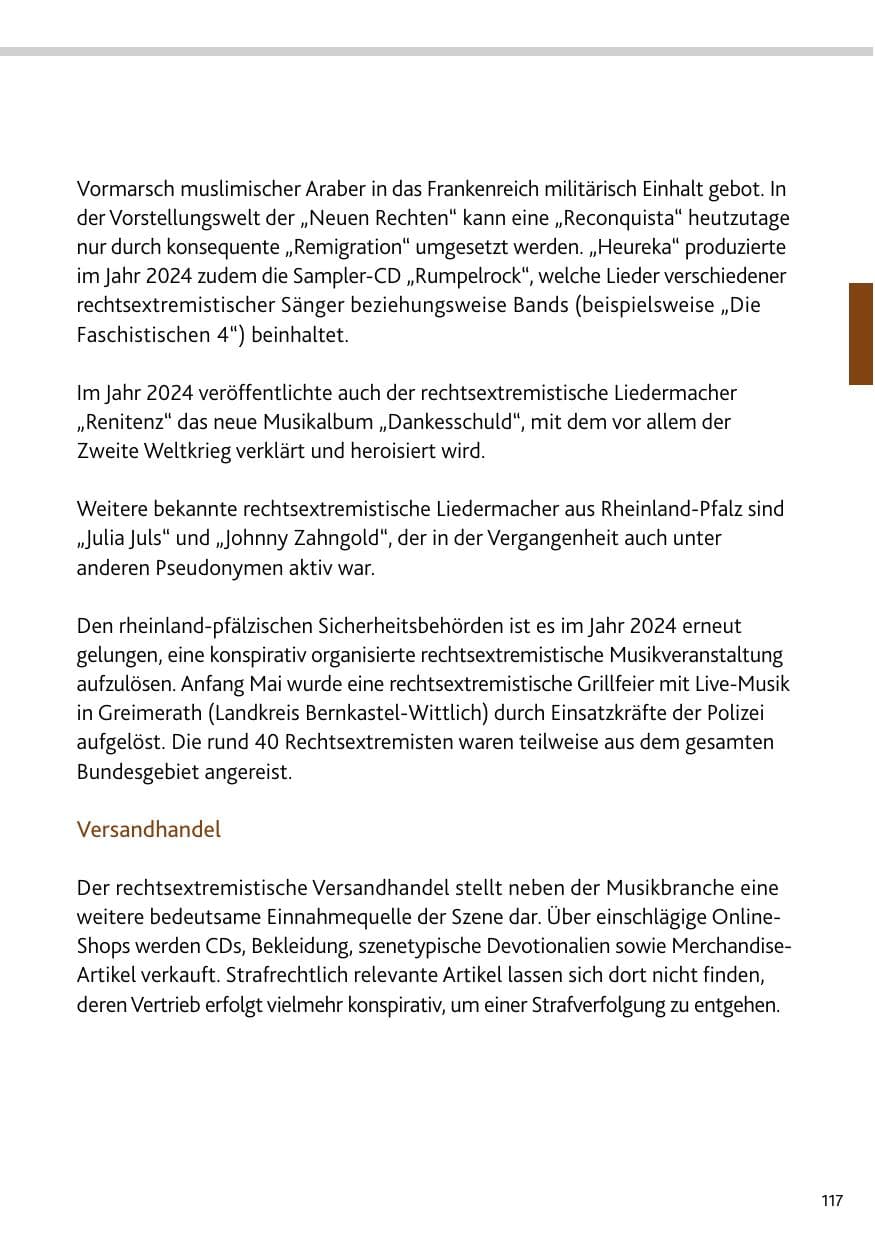 Seite 117 des Verfassungsschutzbericht 2024 Rheinland-Pfalz