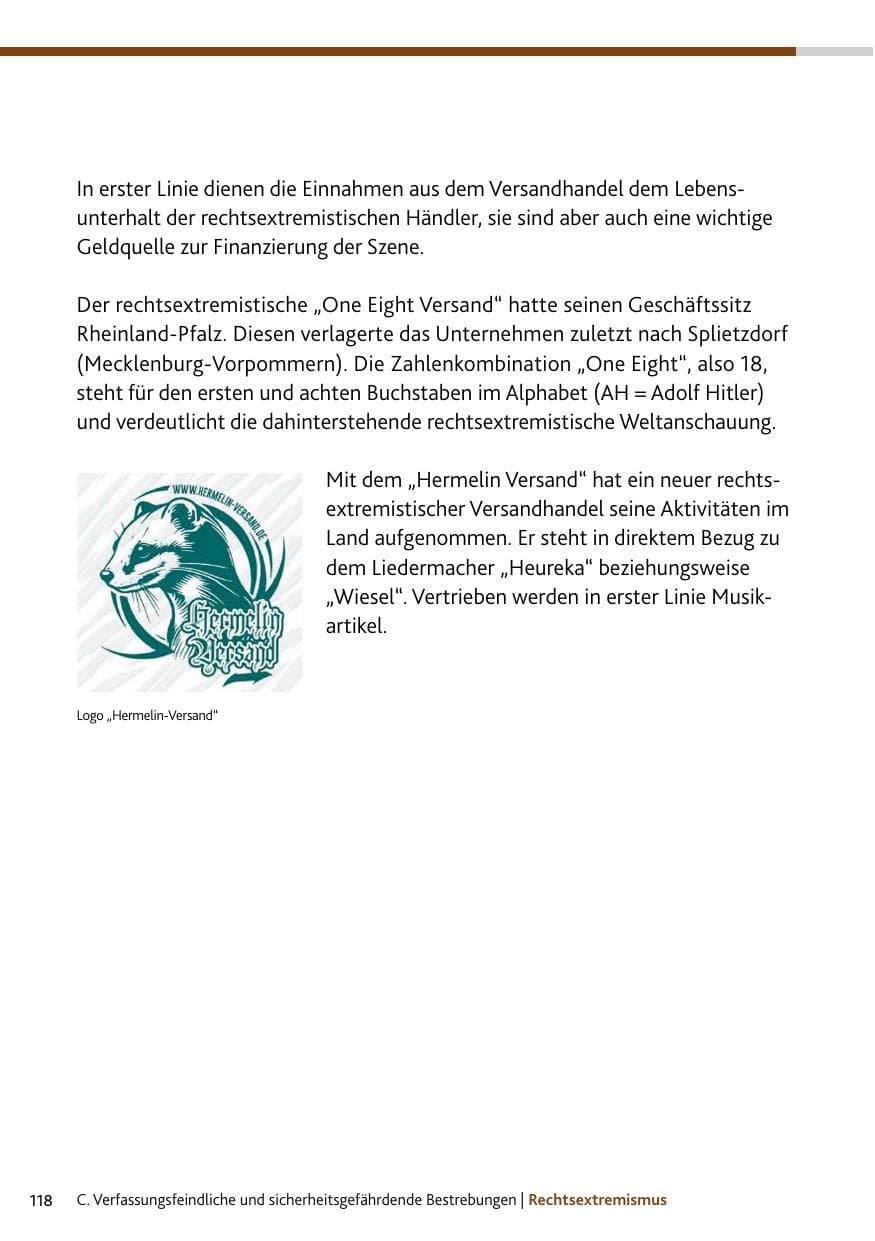 Seite 118 des Verfassungsschutzbericht 2024 Rheinland-Pfalz