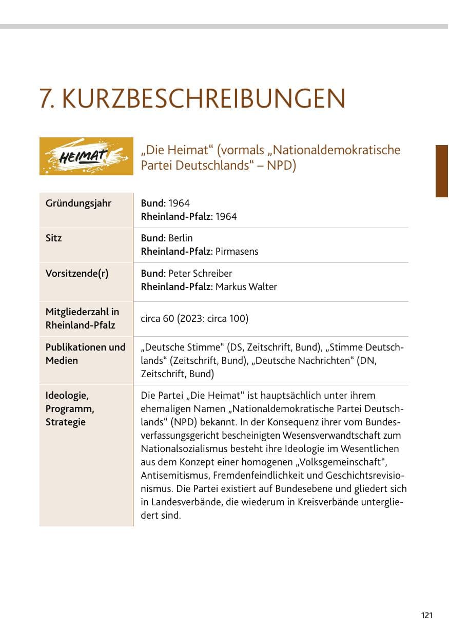 Seite 121 des Verfassungsschutzbericht 2024 Rheinland-Pfalz
