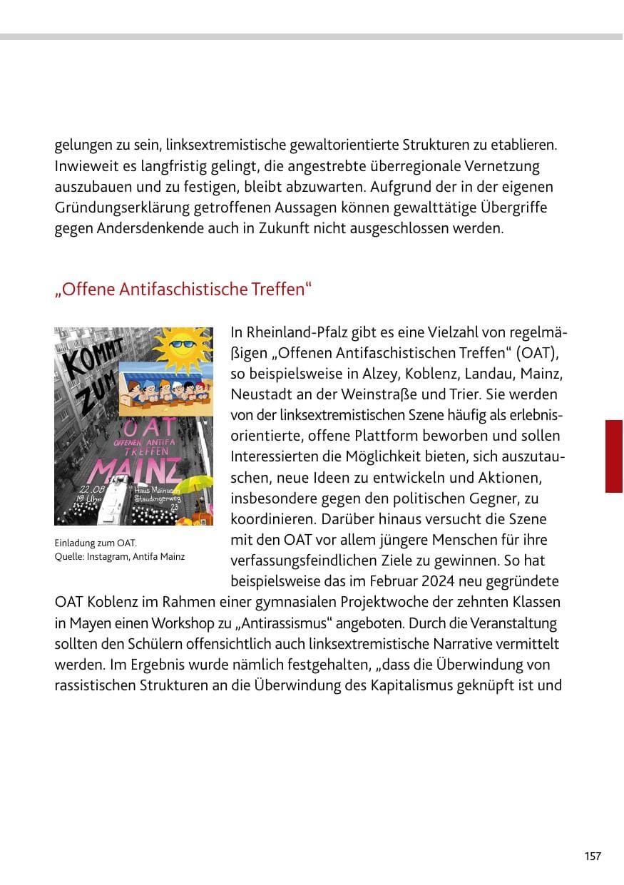 Seite 157 des Verfassungsschutzbericht 2024 Rheinland-Pfalz