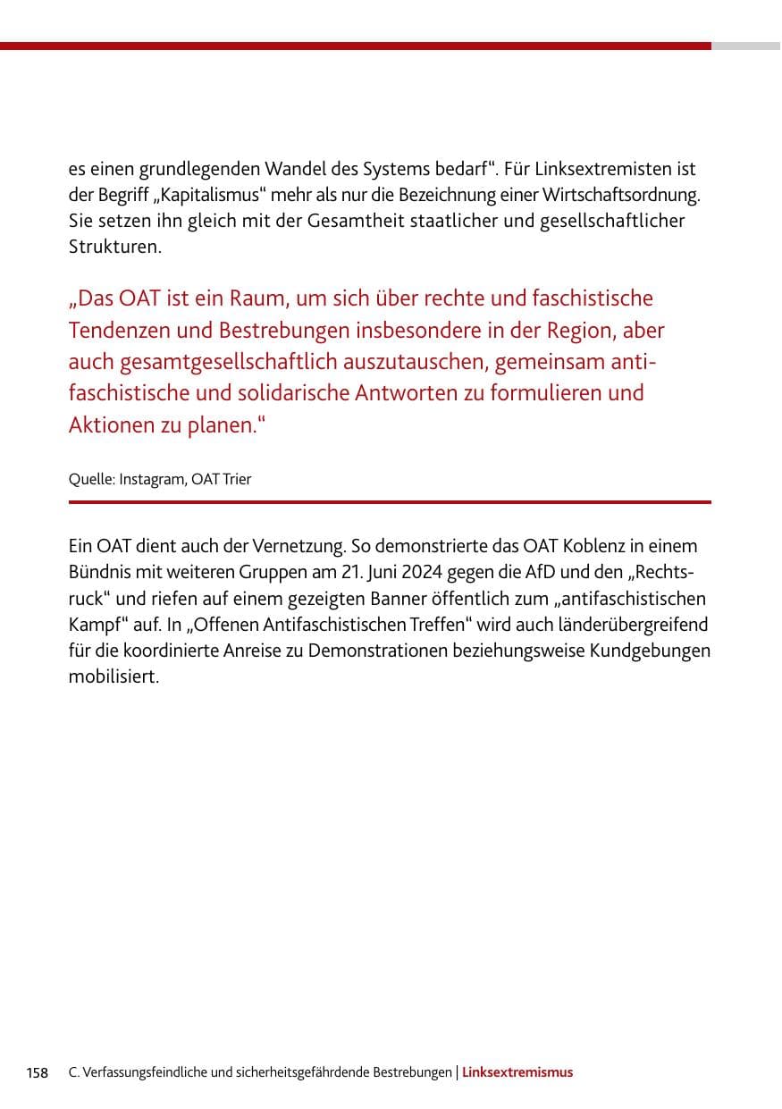 Seite 158 des Verfassungsschutzbericht 2024 Rheinland-Pfalz