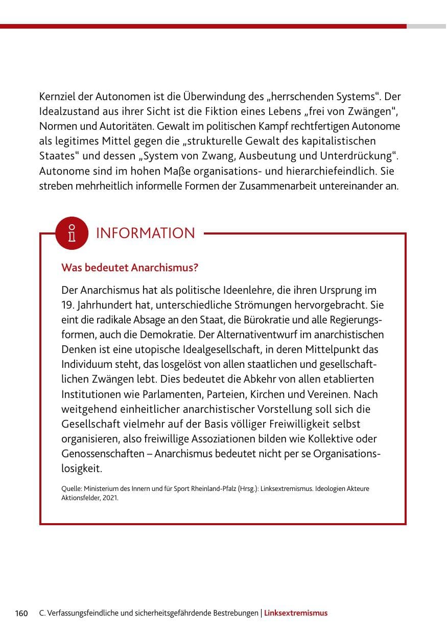 Seite 160 des Verfassungsschutzbericht 2024 Rheinland-Pfalz