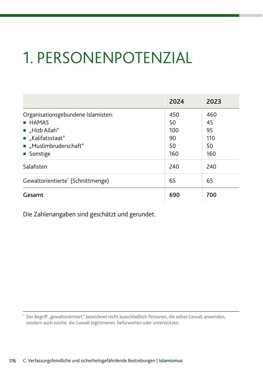 Seite 176 des Verfassungsschutzbericht 2024 Rheinland-Pfalz