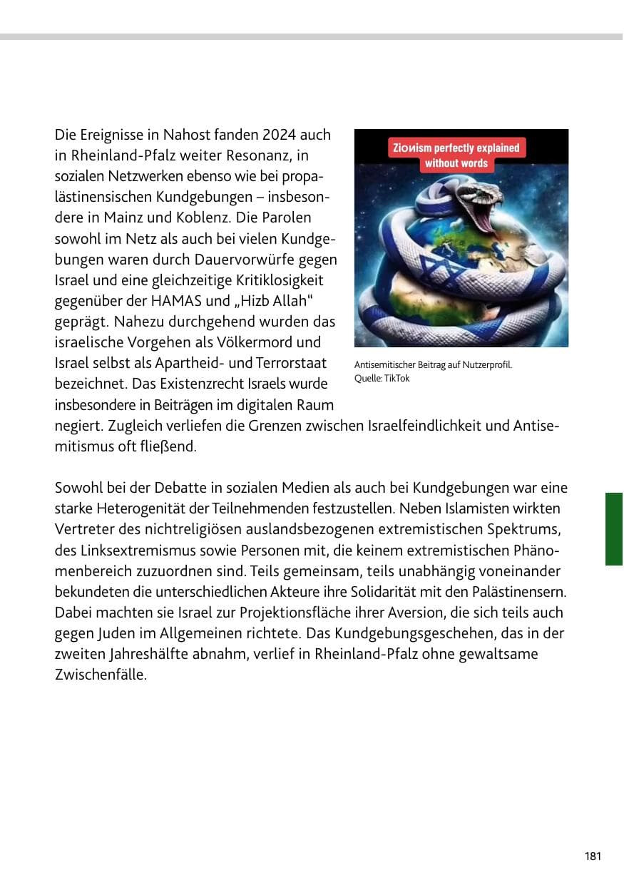Seite 181 des Verfassungsschutzbericht 2024 Rheinland-Pfalz