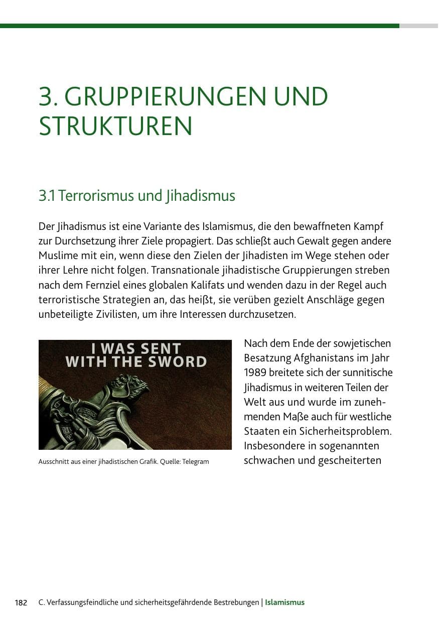 Seite 182 des Verfassungsschutzbericht 2024 Rheinland-Pfalz