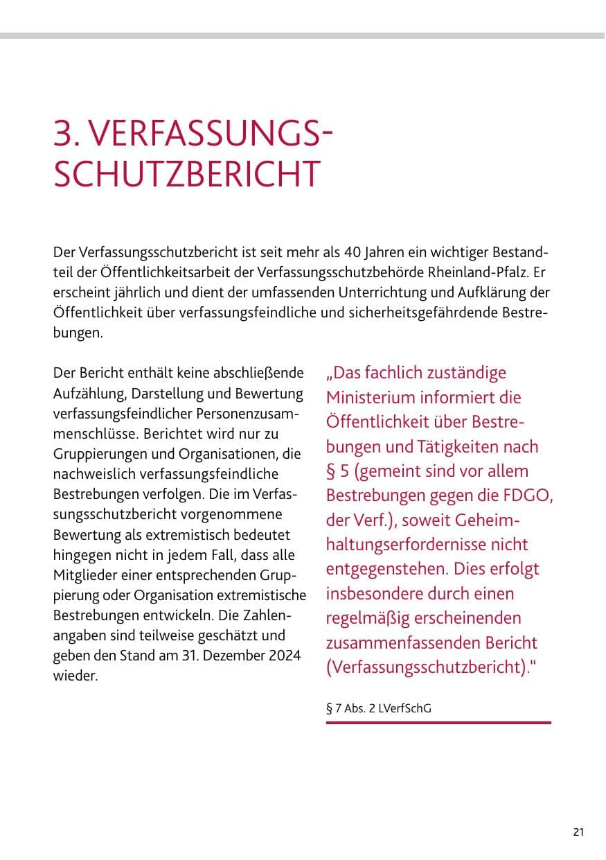 Seite 21 des Verfassungsschutzbericht 2024 Rheinland-Pfalz