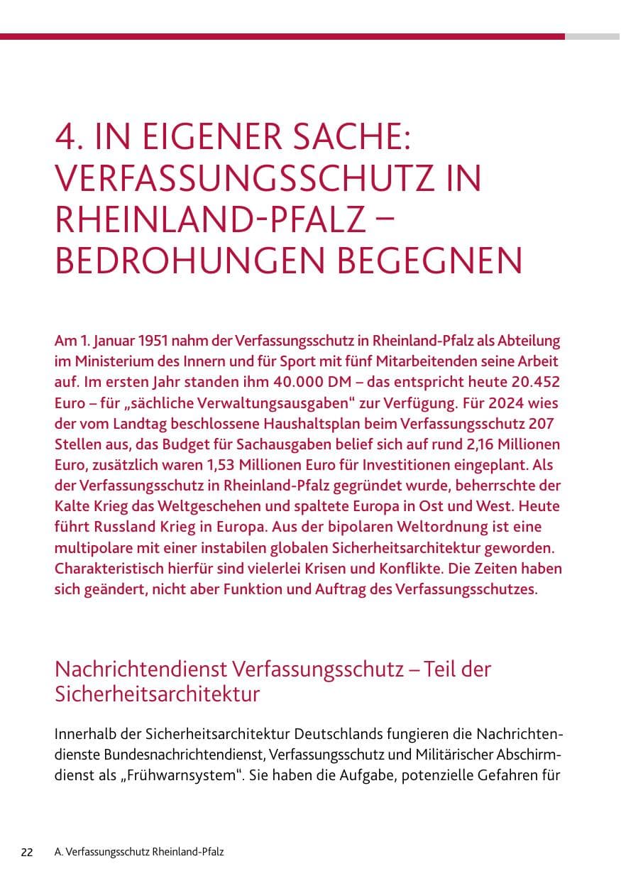 Seite 22 des Verfassungsschutzbericht 2024 Rheinland-Pfalz