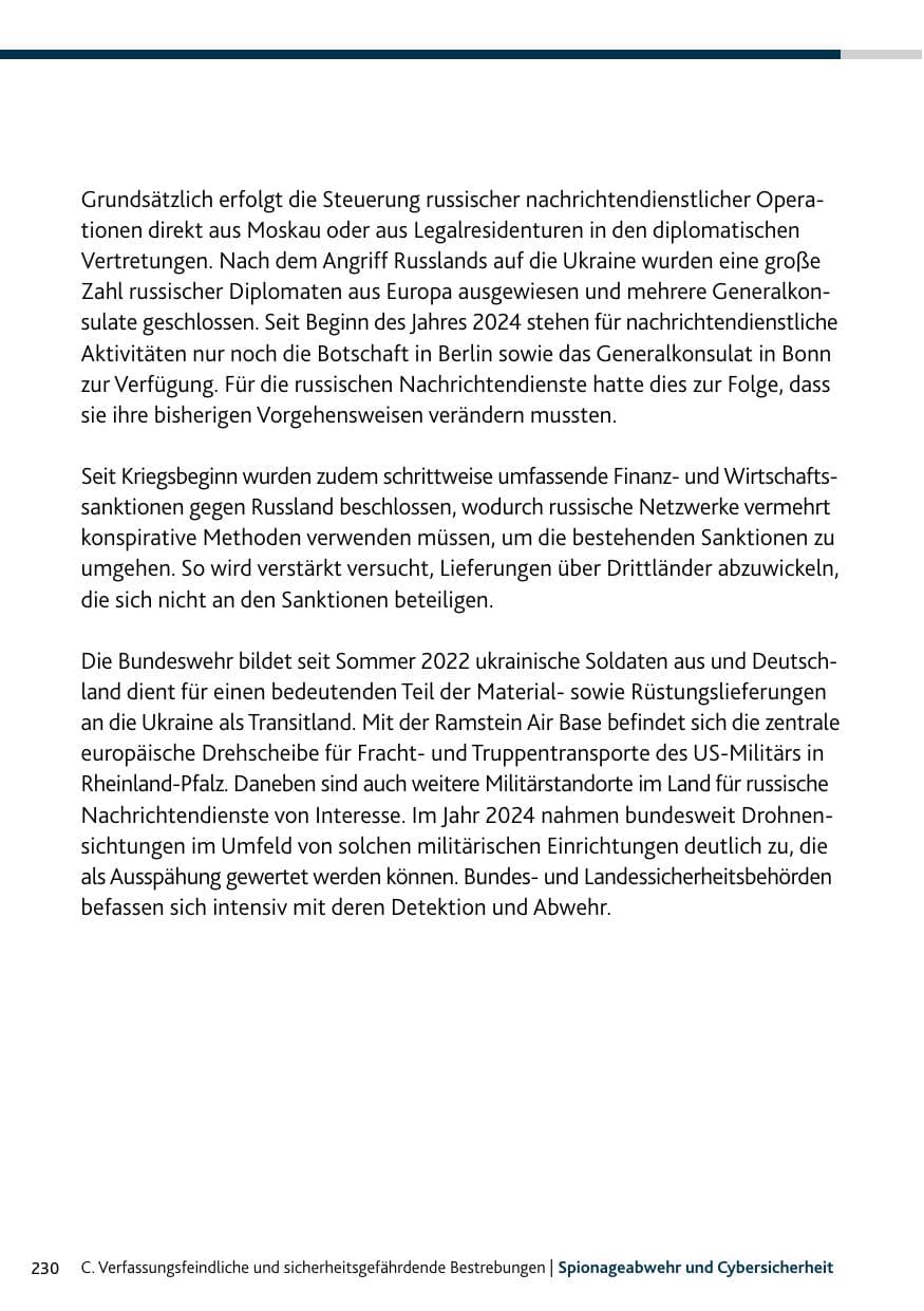 Seite 230 des Verfassungsschutzbericht 2024 Rheinland-Pfalz