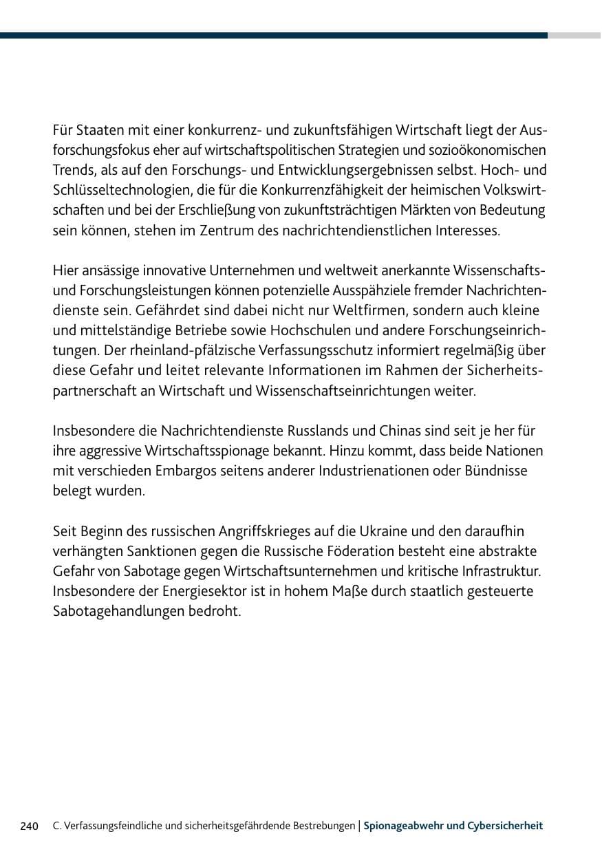 Seite 240 des Verfassungsschutzbericht 2024 Rheinland-Pfalz