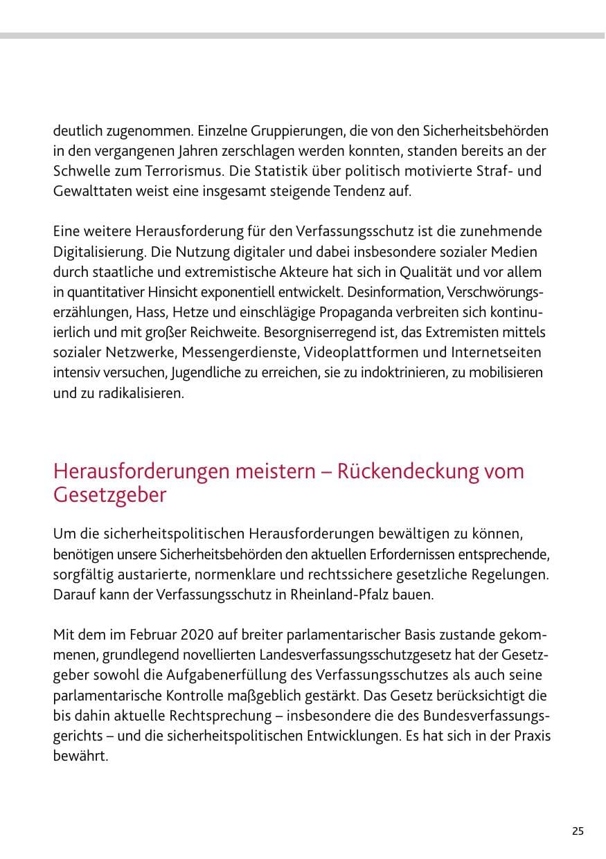 Seite 25 des Verfassungsschutzbericht 2024 Rheinland-Pfalz