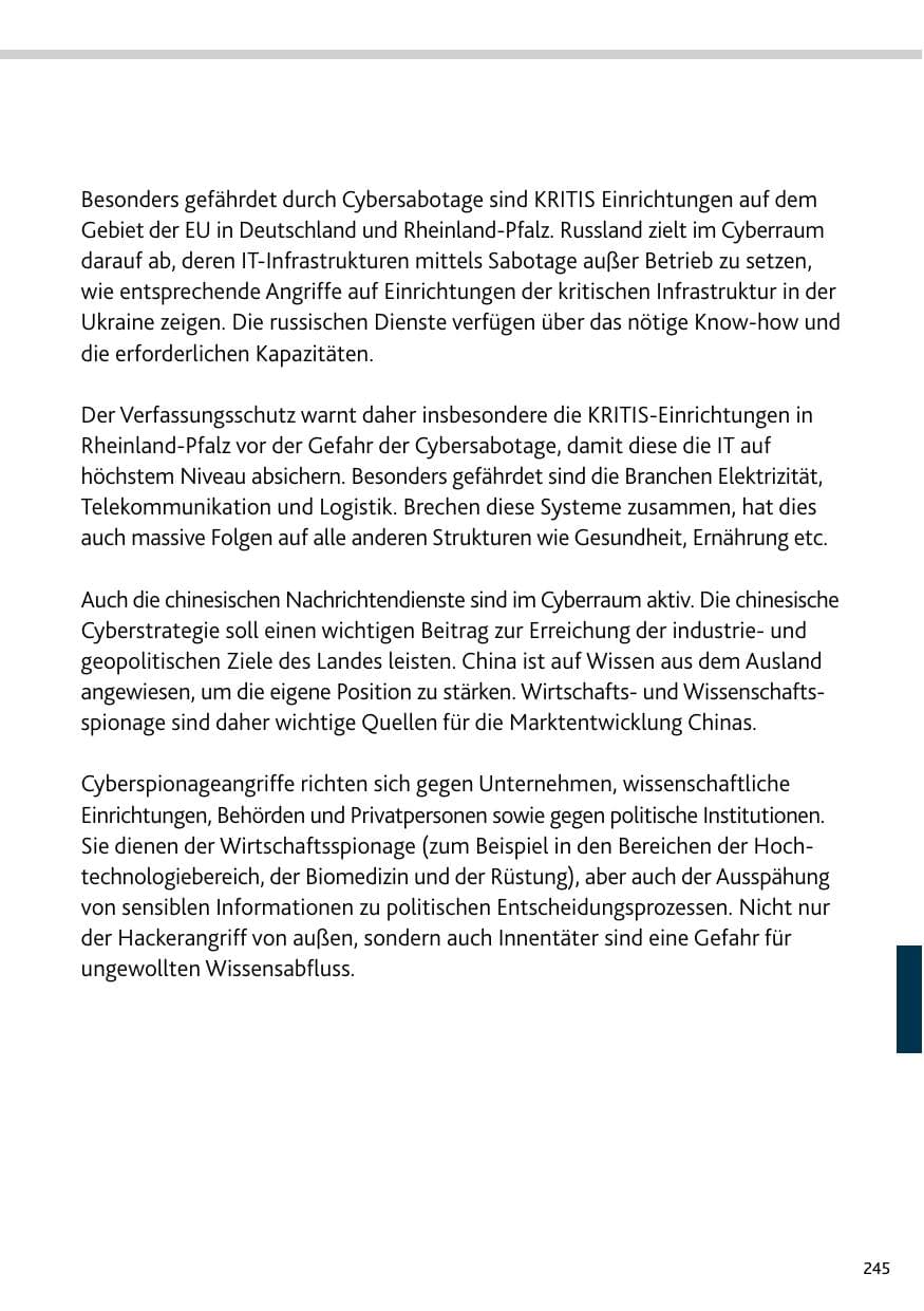 Seite 245 des Verfassungsschutzbericht 2024 Rheinland-Pfalz