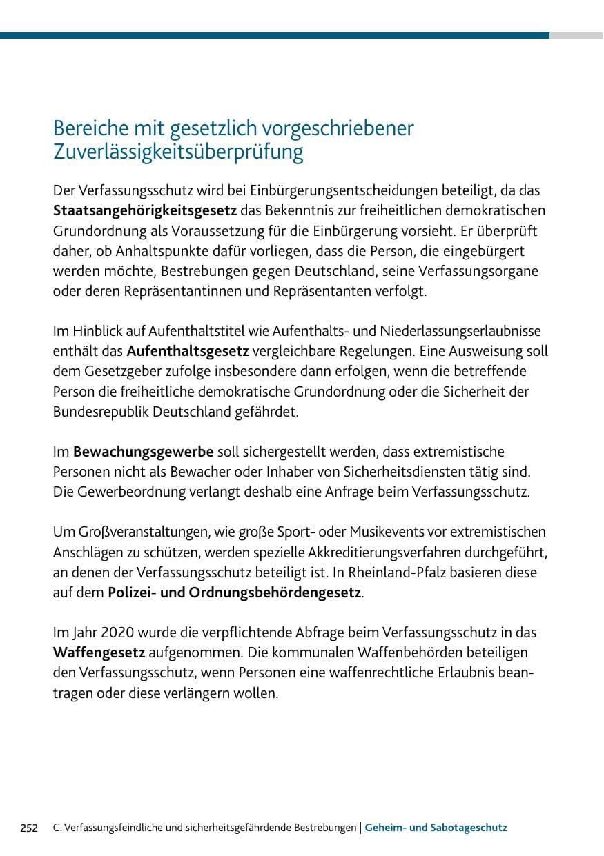 Seite 252 des Verfassungsschutzbericht 2024 Rheinland-Pfalz