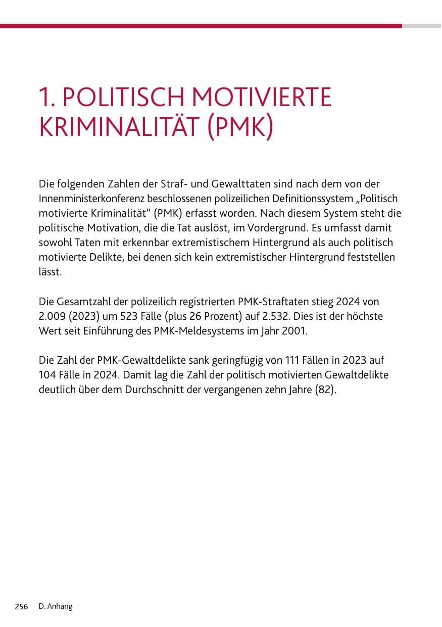Seite 256 des Verfassungsschutzbericht 2024 Rheinland-Pfalz