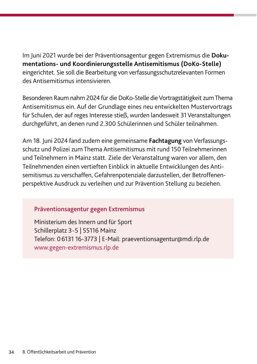 Seite 34 des Verfassungsschutzbericht 2024 Rheinland-Pfalz