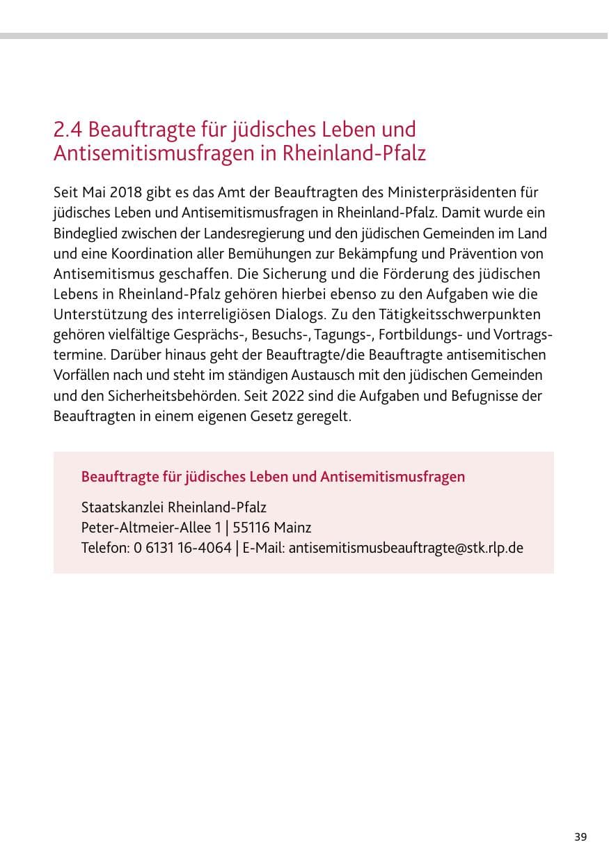 Seite 39 des Verfassungsschutzbericht 2024 Rheinland-Pfalz