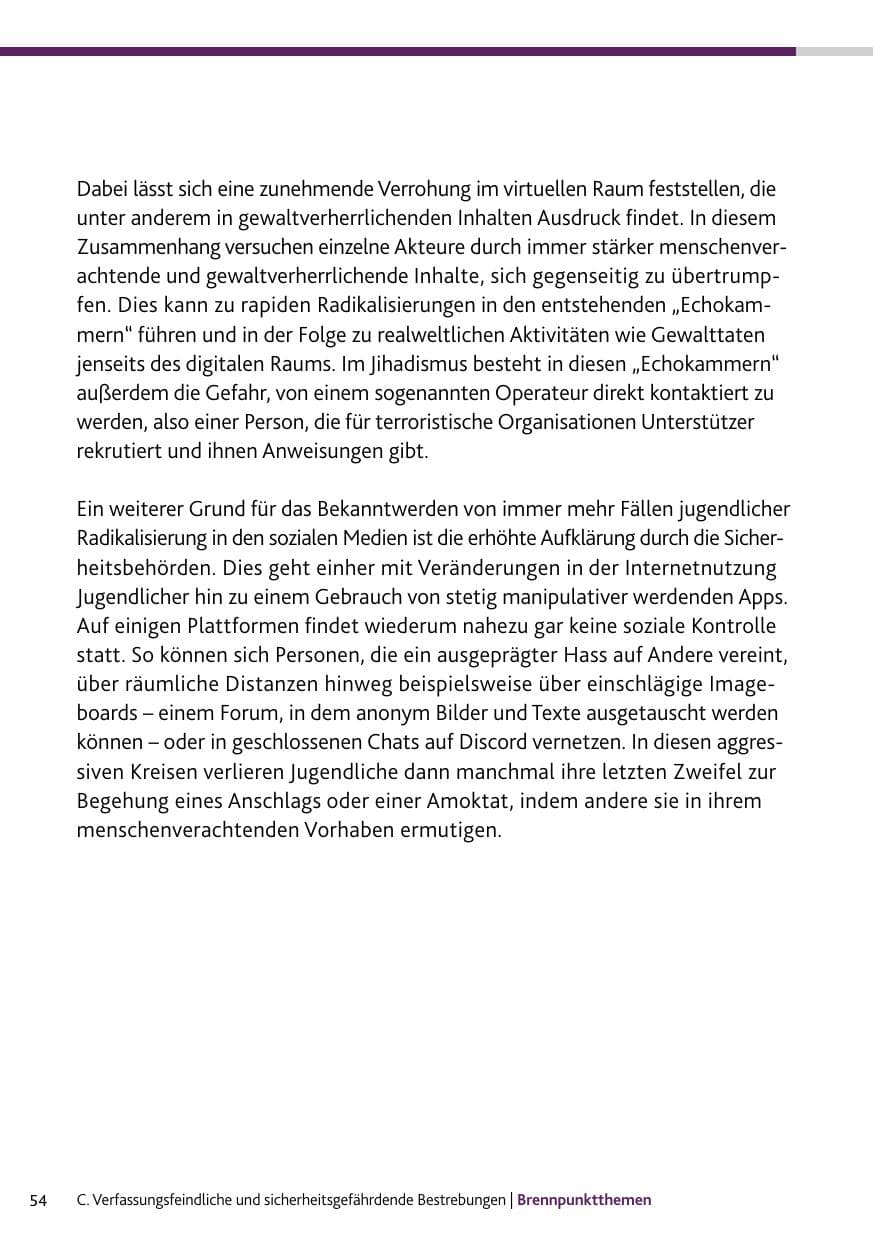 Seite 54 des Verfassungsschutzbericht 2024 Rheinland-Pfalz