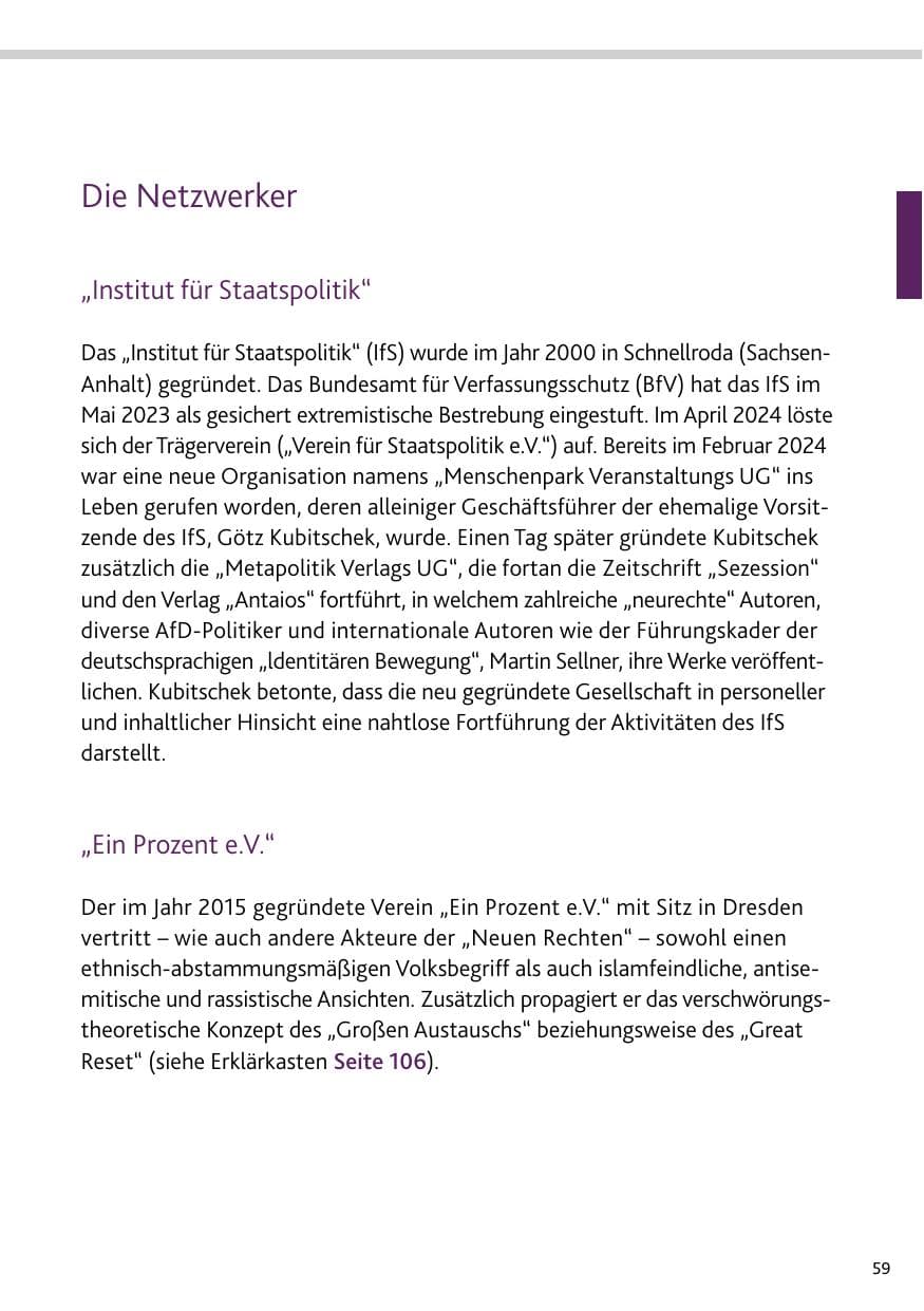 Seite 59 des Verfassungsschutzbericht 2024 Rheinland-Pfalz