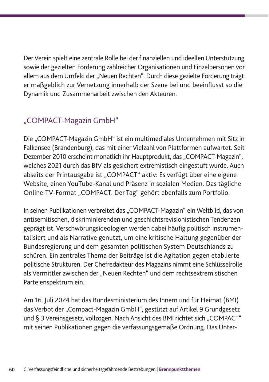Seite 60 des Verfassungsschutzbericht 2024 Rheinland-Pfalz