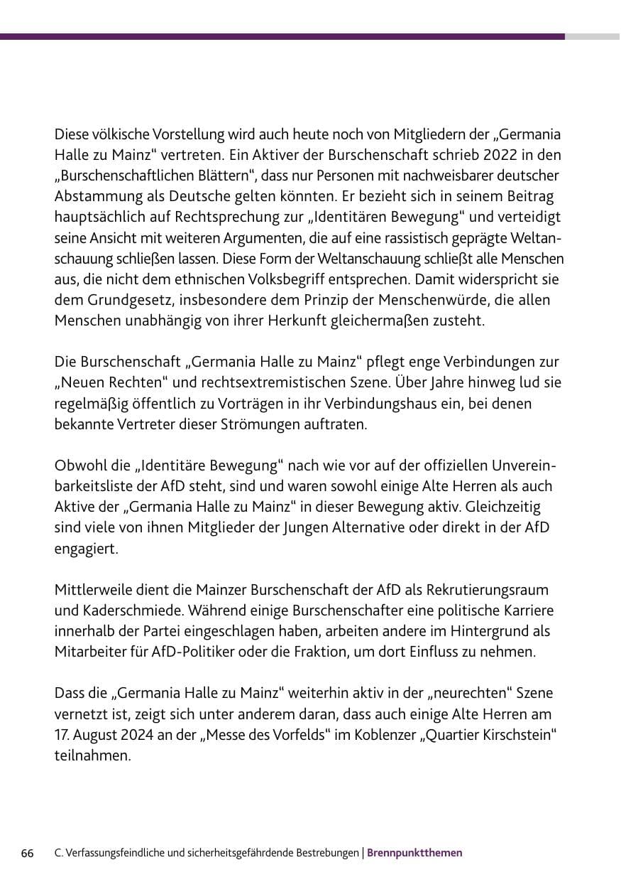 Seite 66 des Verfassungsschutzbericht 2024 Rheinland-Pfalz