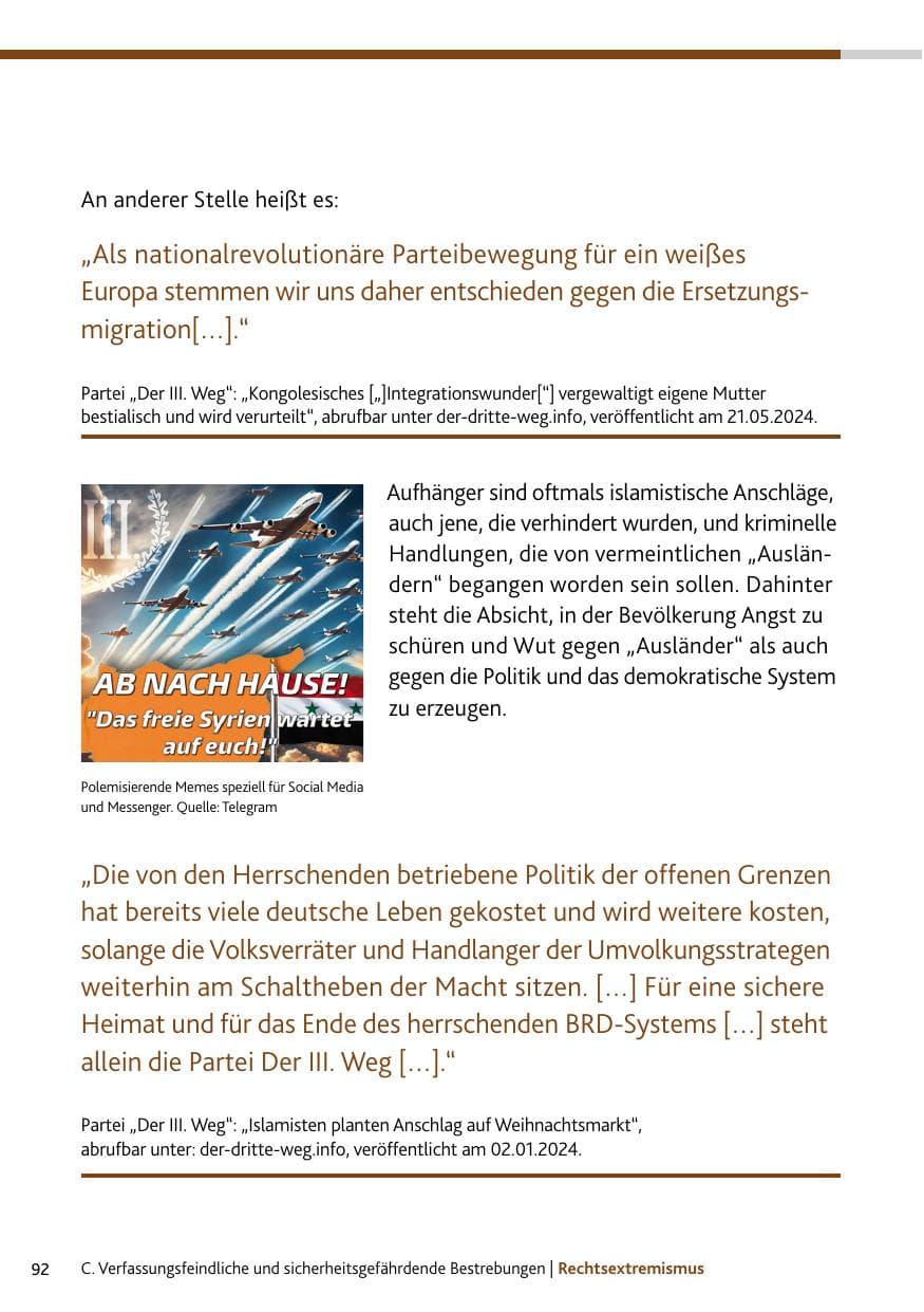 Seite 92 des Verfassungsschutzbericht 2024 Rheinland-Pfalz