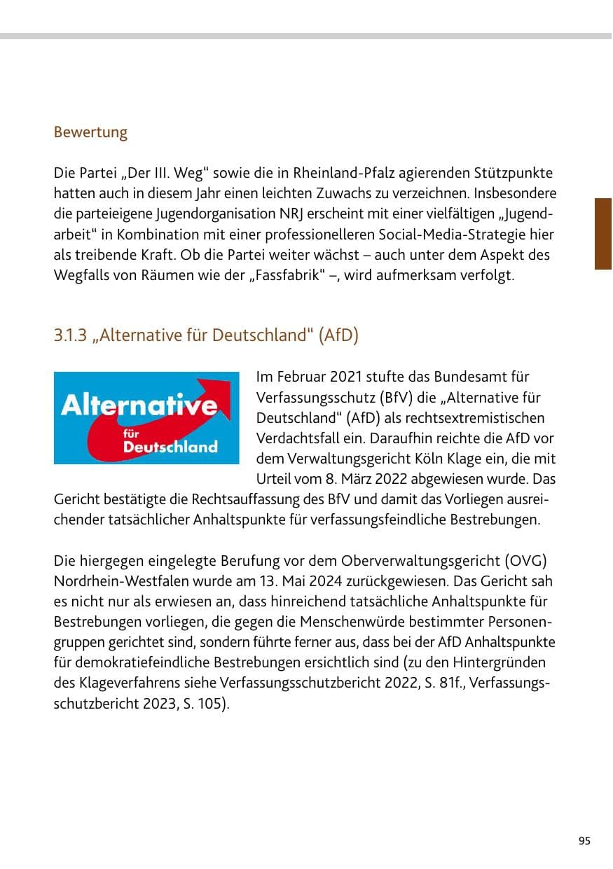 Seite 95 des Verfassungsschutzbericht 2024 Rheinland-Pfalz