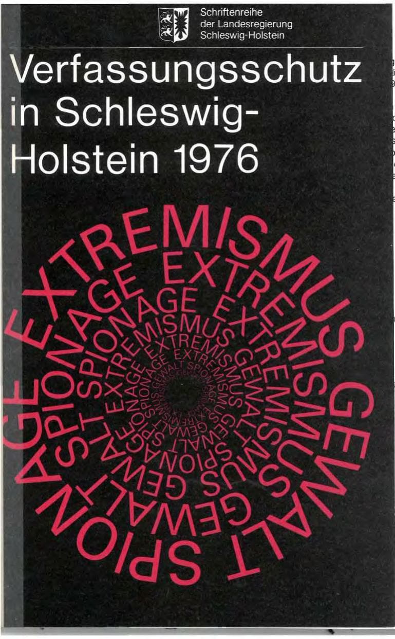 Seite 1 des Verfassungsschutzbericht 1976 Schleswig-Holstein