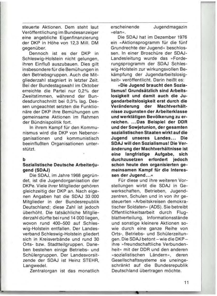 Seite 13 des Verfassungsschutzbericht 1976 Schleswig-Holstein