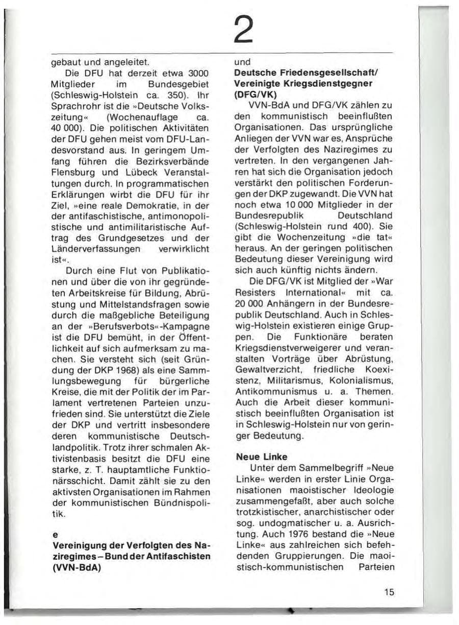 Seite 17 des Verfassungsschutzbericht 1976 Schleswig-Holstein