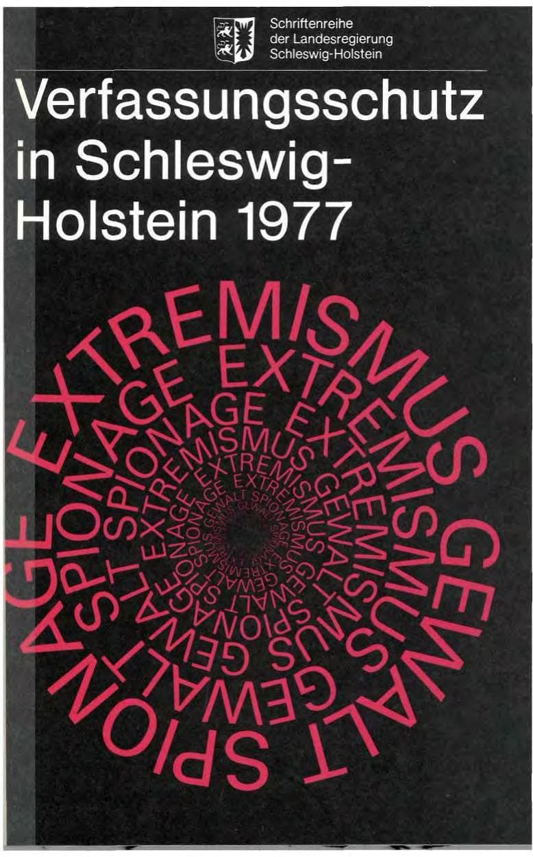 Seite 1 des Verfassungsschutzbericht 1977 Schleswig-Holstein