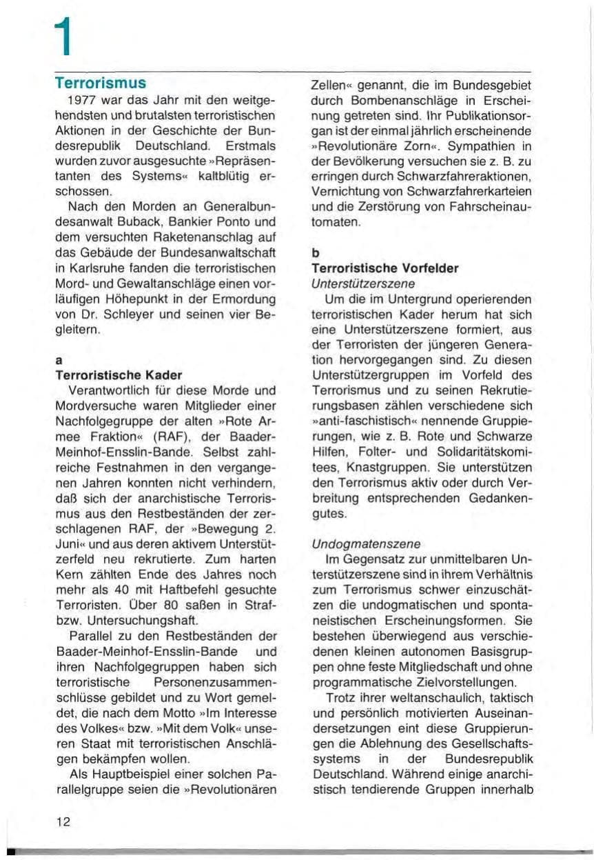 Seite 14 des Verfassungsschutzbericht 1977 Schleswig-Holstein