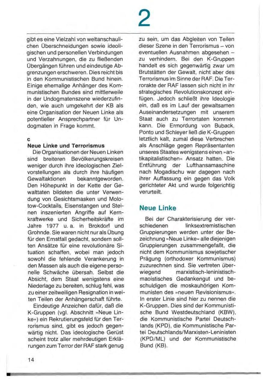 Seite 16 des Verfassungsschutzbericht 1977 Schleswig-Holstein