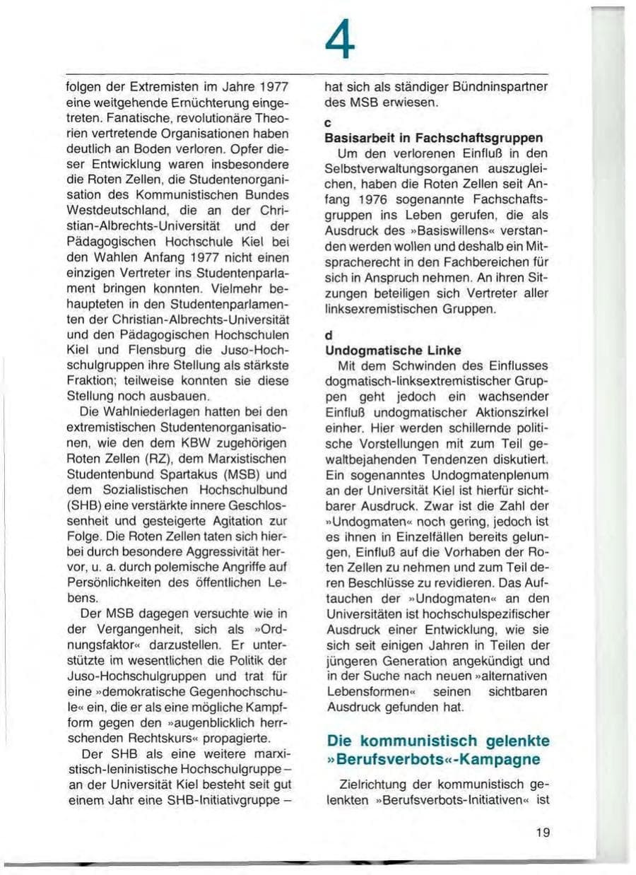 Seite 21 des Verfassungsschutzbericht 1977 Schleswig-Holstein