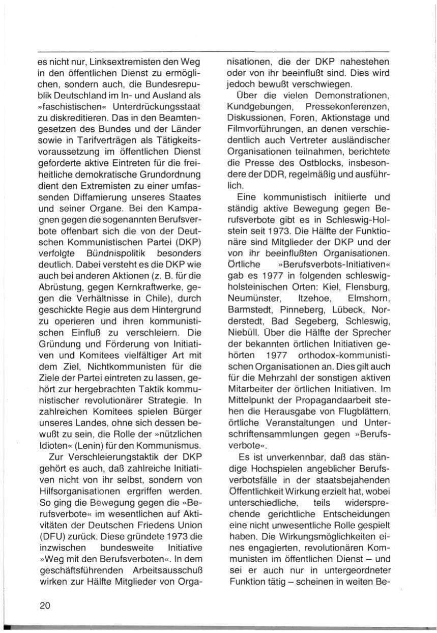Seite 22 des Verfassungsschutzbericht 1977 Schleswig-Holstein