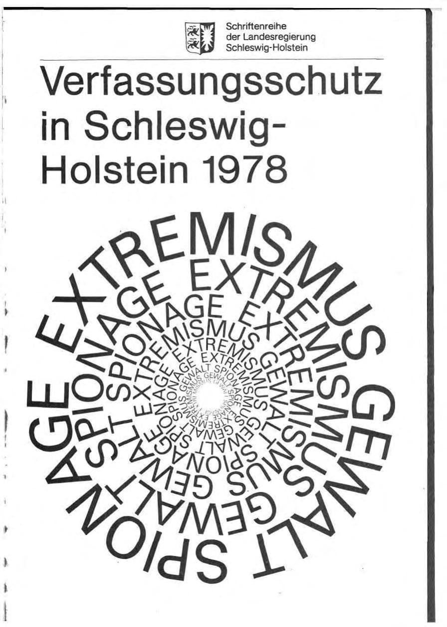 Seite 1 des Verfassungsschutzbericht 1978 Schleswig-Holstein