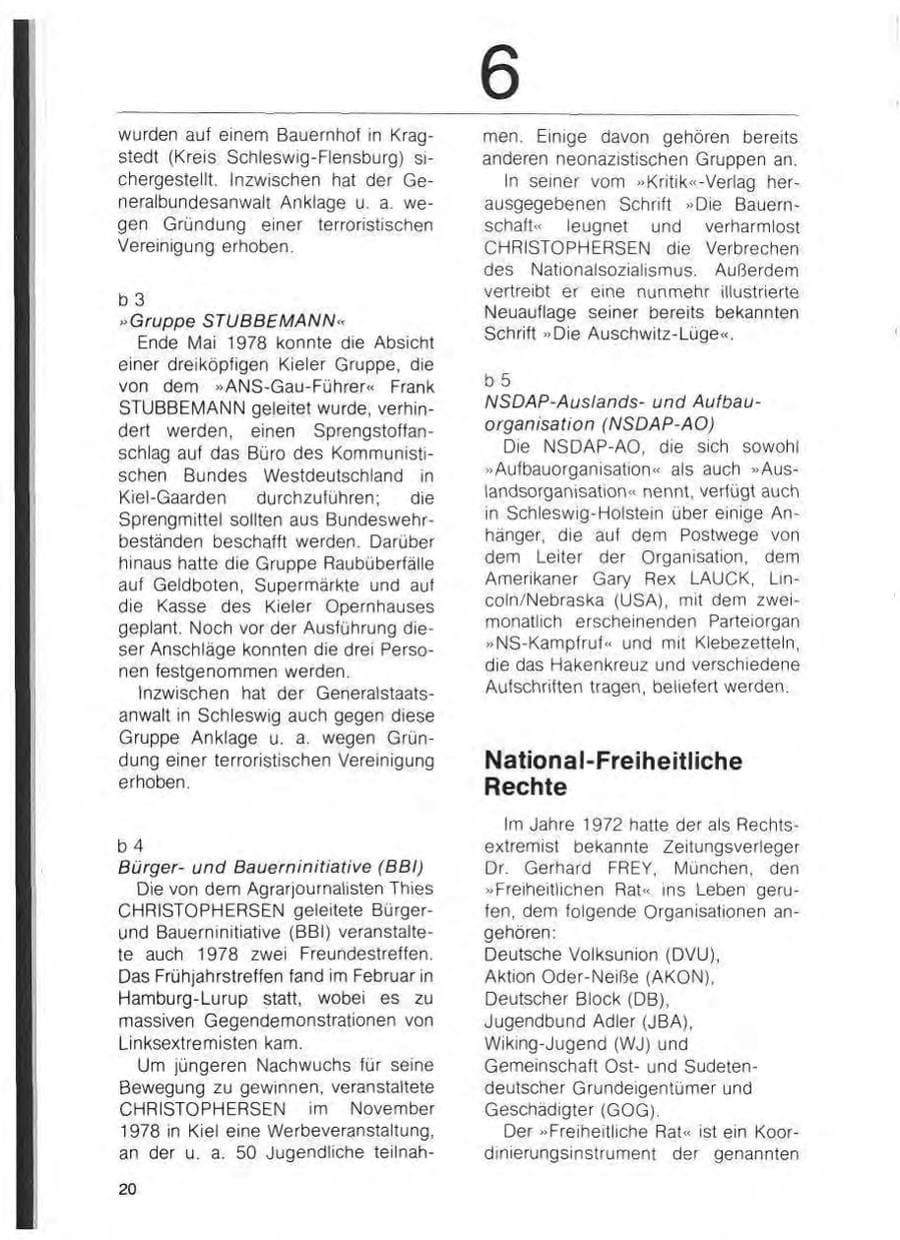 Seite 22 des Verfassungsschutzbericht 1978 Schleswig-Holstein