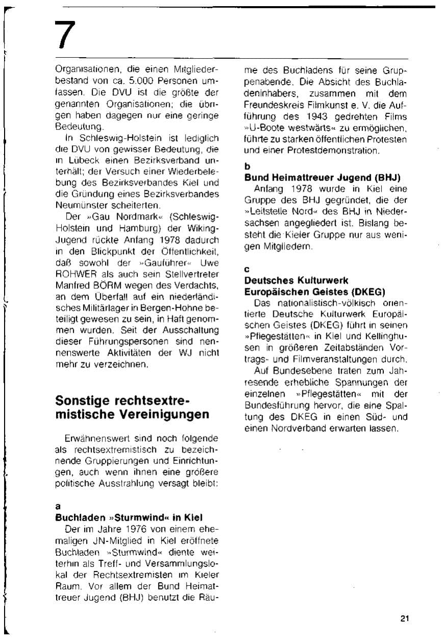 Seite 23 des Verfassungsschutzbericht 1978 Schleswig-Holstein