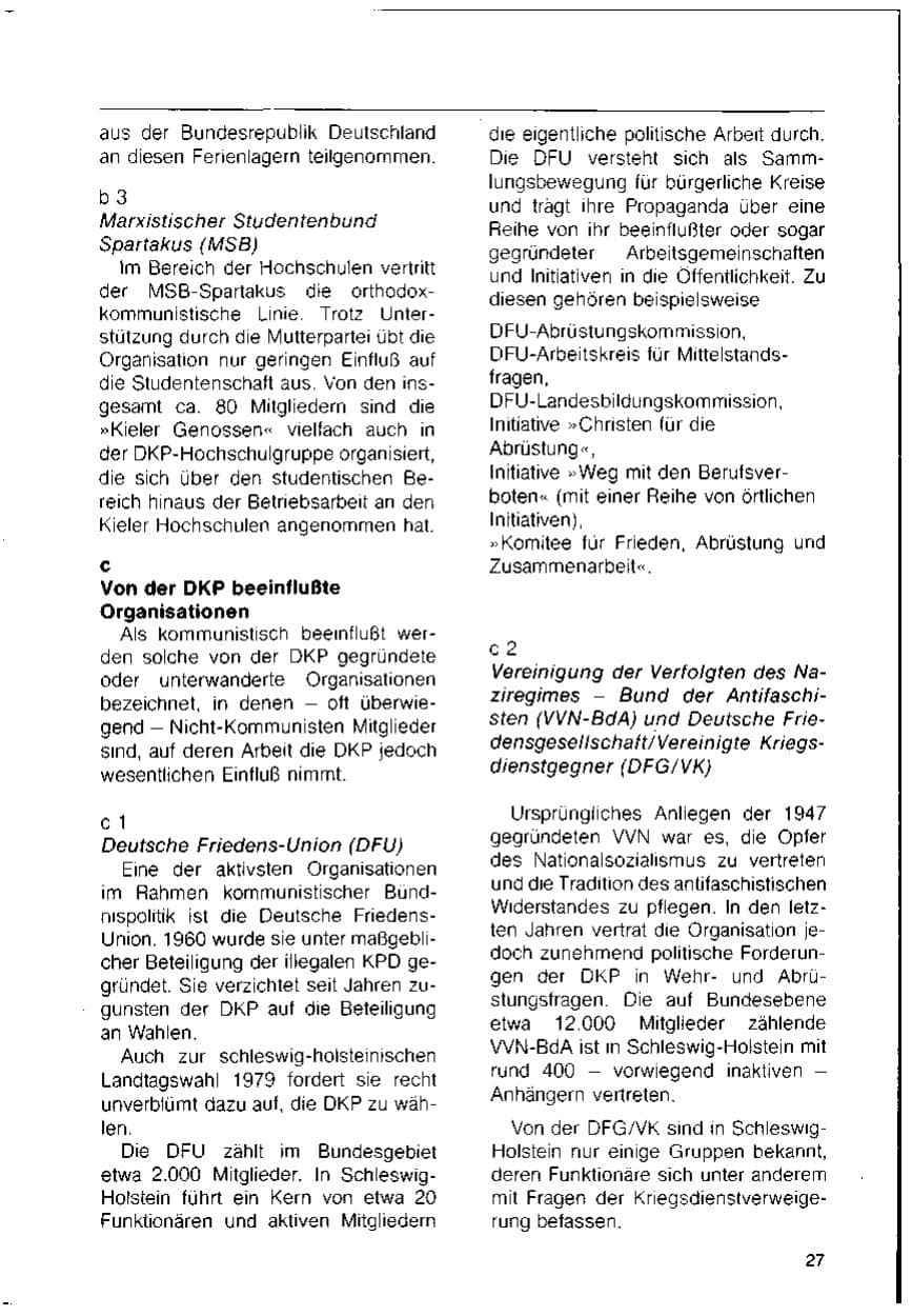 Seite 29 des Verfassungsschutzbericht 1978 Schleswig-Holstein
