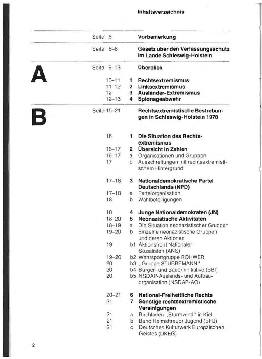 Seite 4 des Verfassungsschutzbericht 1978 Schleswig-Holstein