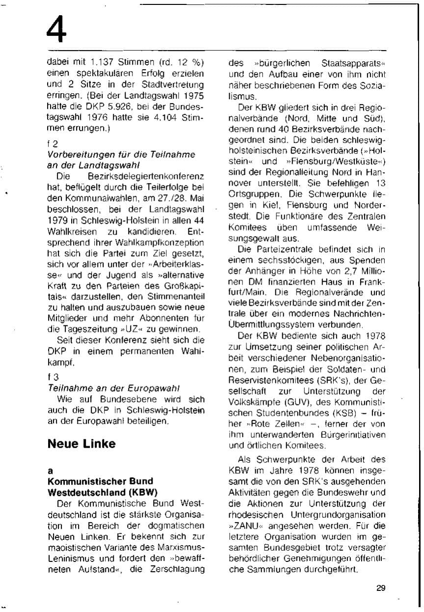 Seite 31 des Verfassungsschutzbericht 1978 Schleswig-Holstein