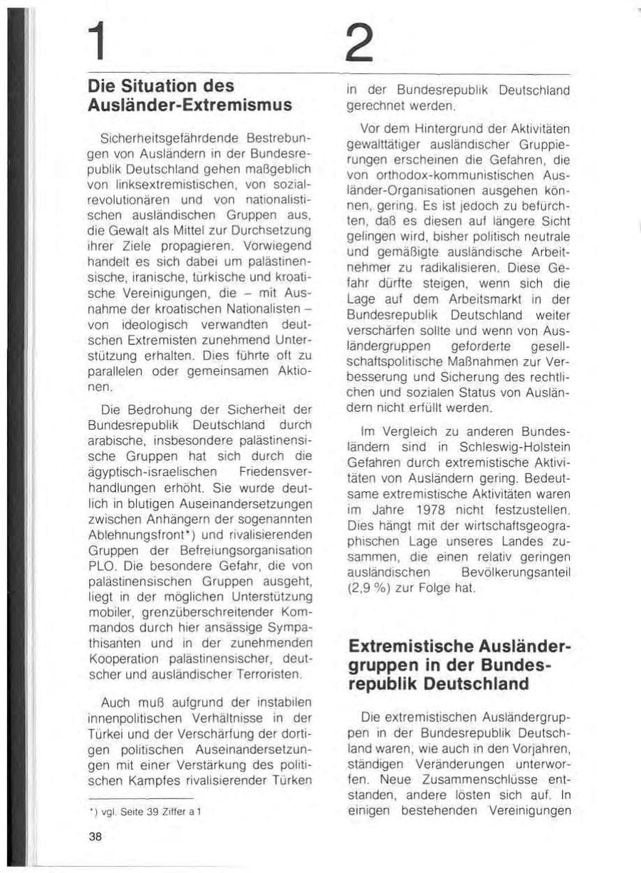 Seite 40 des Verfassungsschutzbericht 1978 Schleswig-Holstein