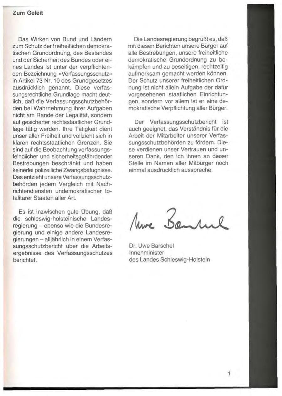 Seite 3 des Verfassungsschutzbericht 1979 Schleswig-Holstein