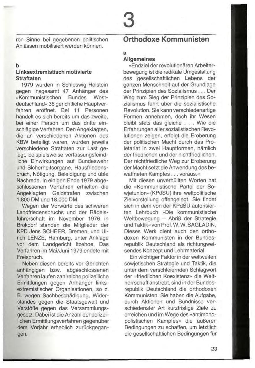 Seite 25 des Verfassungsschutzbericht 1979 Schleswig-Holstein