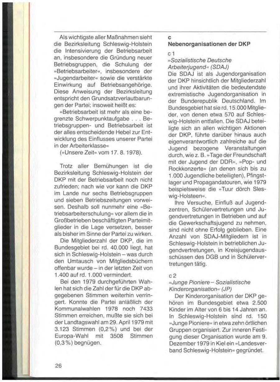 Seite 28 des Verfassungsschutzbericht 1979 Schleswig-Holstein