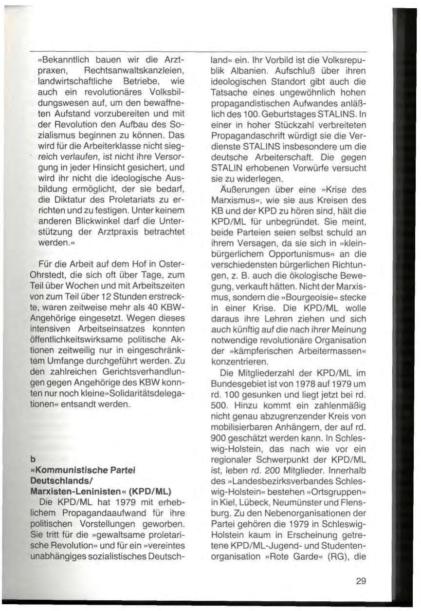 Seite 31 des Verfassungsschutzbericht 1979 Schleswig-Holstein