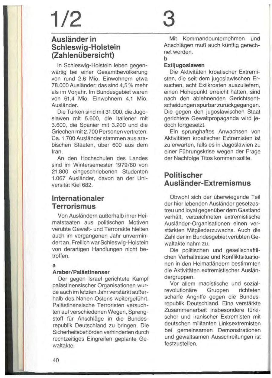Seite 42 des Verfassungsschutzbericht 1979 Schleswig-Holstein